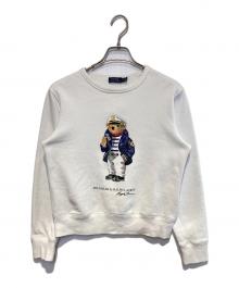 POLO RALPH LAUREN（ポロ・ラルフローレン）の古着「ポロベアプリントクルーネックスウェット」｜ホワイト