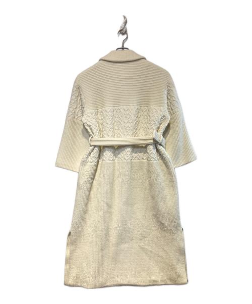 Rosarymoon（ロザリームーン）Rosarymoon (ロザリームーン) ジャガードロングコート ホワイト サイズ:Freeの古着・服飾アイテム