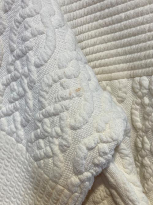 Rosarymoon（ロザリームーン）Rosarymoon (ロザリームーン) ジャガードロングコート ホワイト サイズ:Freeの古着・服飾アイテム