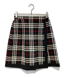 Burberry's（バーバリーズ）の古着「ノバチェックラップキュロット」｜ブラック×ホワイト