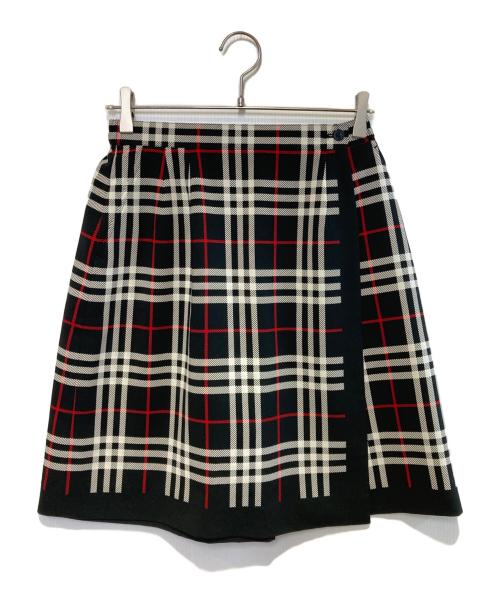 Burberry's（バーバリーズ）Burberry's (バーバリーズ) ノバチェックラップキュロット ブラック×ホワイト サイズ:Lの古着・服飾アイテム