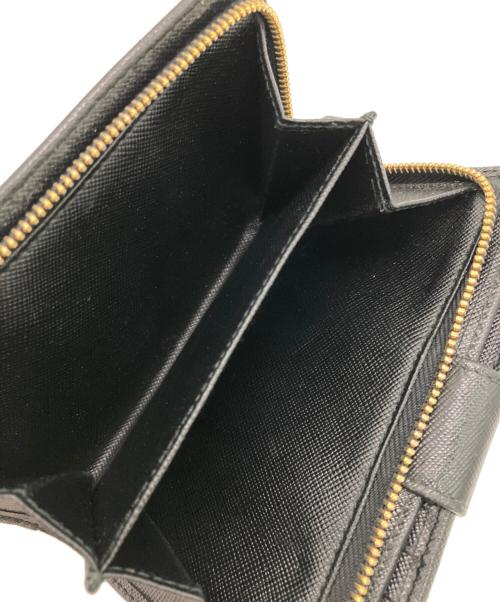 PRADA（プラダ）PRADA (プラダ) サフィアーノレザー コンパクトウォレット ブラックの古着・服飾アイテム