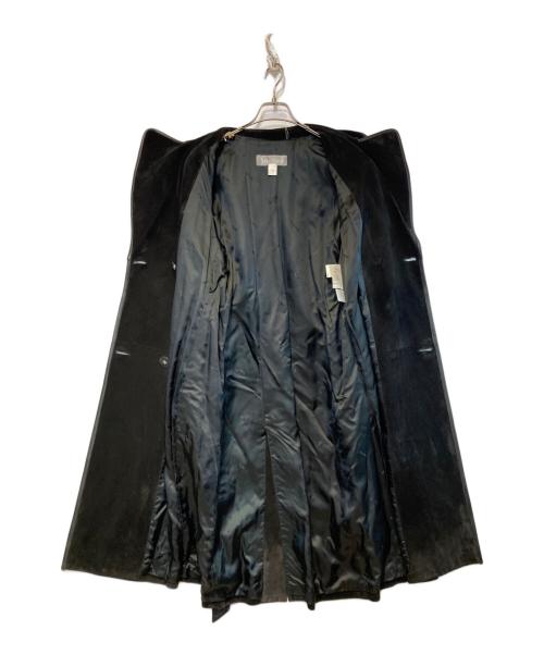 MaxMara（マックスマーラ）MaxMara (マックスマーラ) レザーパイピングスウェードトレンチコート ブラック サイズ:40の古着・服飾アイテム