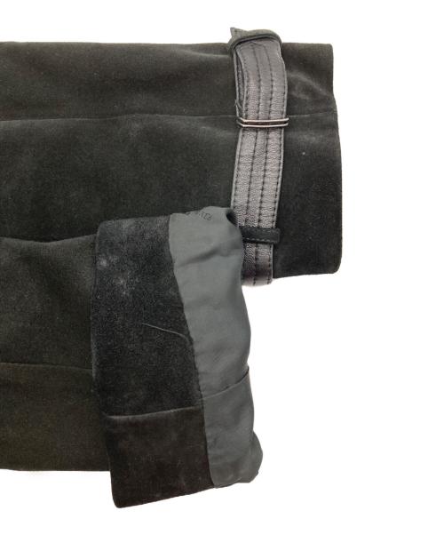 MaxMara（マックスマーラ）MaxMara (マックスマーラ) レザーパイピングスウェードトレンチコート ブラック サイズ:40の古着・服飾アイテム