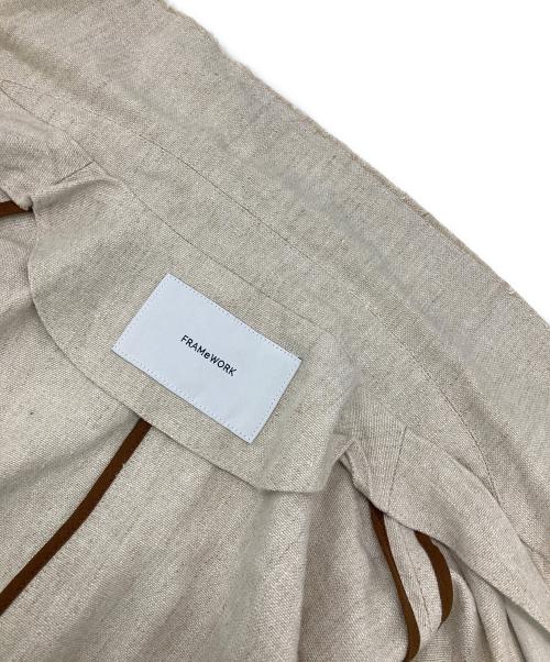 FRAMeWORK（フレームワーク）FRAMeWORK (フレームワーク) 綿麻プレーンコート ベージュ サイズ:38の古着・服飾アイテム