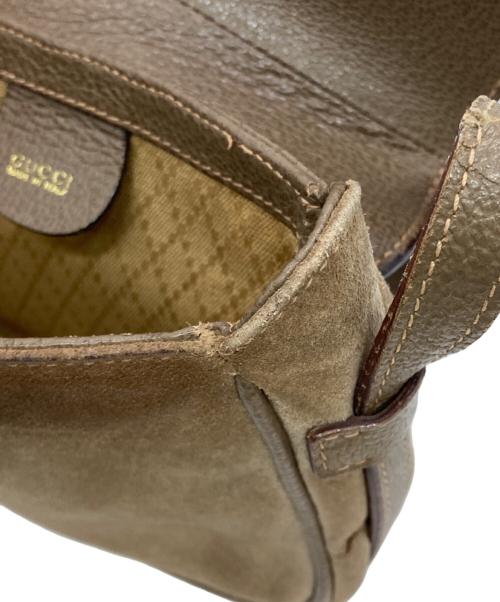 GUCCI（グッチ）GUCCI (グッチ) スウェードレザーショルダーバッグ ベージュの古着・服飾アイテム