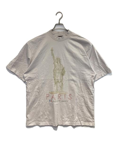 BALENCIAGA（バレンシアガ）BALENCIAGA (バレンシアガ) Paris Liberty ビンテージ加工Tシャツ ホワイト サイズ:Sの古着・服飾アイテム