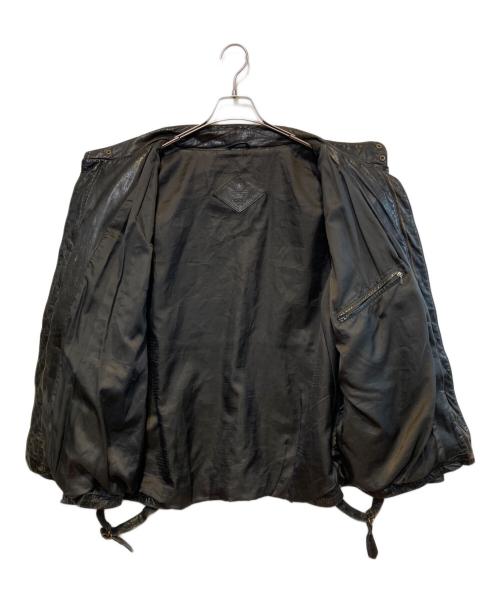 adidas（アディダス）adidas (アディダス) ［古着］レザージャケット ブラック×レッド サイズ:XLの古着・服飾アイテム