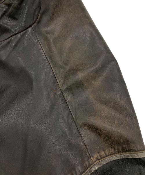 adidas（アディダス）adidas (アディダス) ［古着］レザージャケット ブラック×レッド サイズ:XLの古着・服飾アイテム