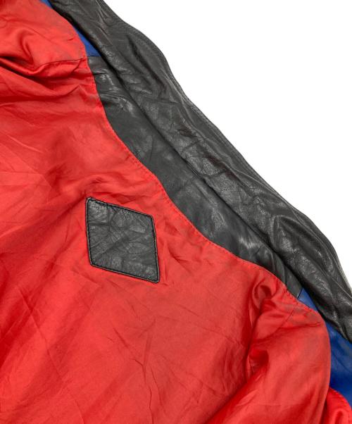 adidas（アディダス）adidas (アディダス) [古着]レザースイングトップ ブラック×ブルー サイズ:Mの古着・服飾アイテム