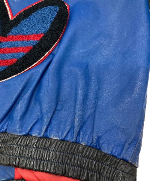 adidas（アディダス）adidas (アディダス) [古着]レザースイングトップ ブラック×ブルー サイズ:Mの古着・服飾アイテム