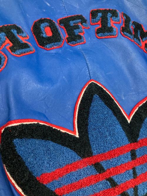 adidas（アディダス）adidas (アディダス) [古着]レザースイングトップ ブラック×ブルー サイズ:Mの古着・服飾アイテム