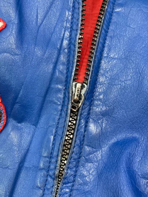 adidas（アディダス）adidas (アディダス) [古着]レザースイングトップ ブラック×ブルー サイズ:Mの古着・服飾アイテム