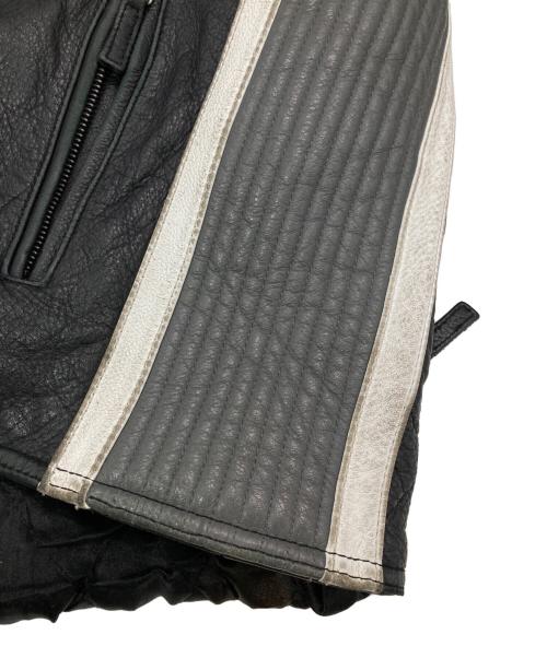 Schott（ショット）Schott (ショット) ［古着］モーターサイクルレザージャケット ブラック×ホワイト サイズ:Lの古着・服飾アイテム
