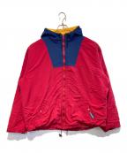 LAND'S ENDランズエンド）の古着「［古着］裏ボアナイロンジップジャケット」｜レッド×ブルー