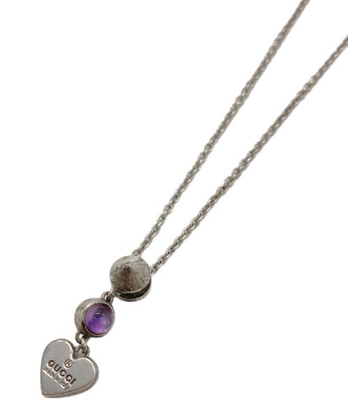 GUCCI（グッチ）GUCCI (グッチ) ストーンハートモチーフネックレス シルバーの古着・服飾アイテム