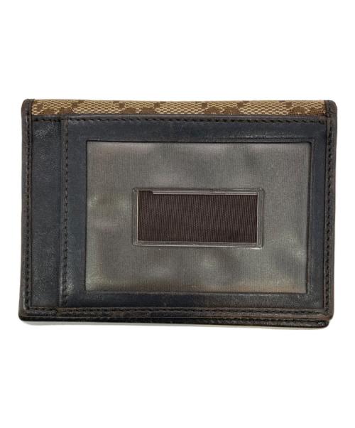 GUCCI（グッチ）GUCCI (グッチ) GGキャンバスカードケース ブラウンの古着・服飾アイテム