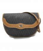 Christian Diorクリスチャン ディオール）の古着「【OLD】モノグラムショルダーバッグ」｜ブラック×ベージュ