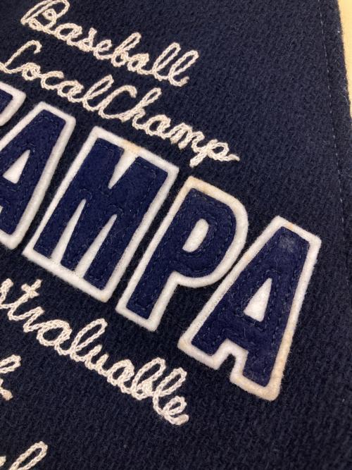 Pherrow's（フェローズ）Pherrow's (フェローズ) ［古着］レザー切替スタジャン ネイビー×ベージュ サイズ:Lの古着・服飾アイテム