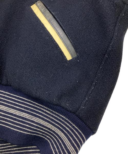 Pherrow's（フェローズ）Pherrow's (フェローズ) ［古着］レザー切替スタジャン ネイビー×ベージュ サイズ:Lの古着・服飾アイテム