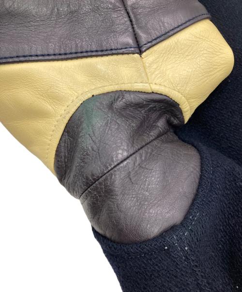 Pherrow's（フェローズ）Pherrow's (フェローズ) ［古着］レザー切替スタジャン ネイビー×ベージュ サイズ:Lの古着・服飾アイテム