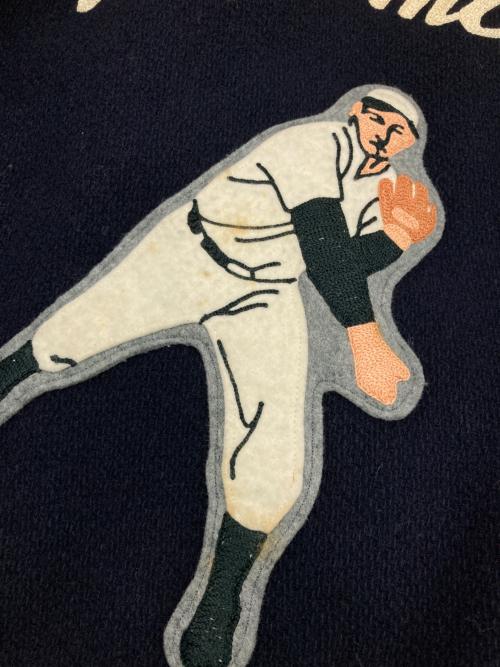 Pherrow's（フェローズ）Pherrow's (フェローズ) ［古着］レザー切替スタジャン ネイビー×ベージュ サイズ:Lの古着・服飾アイテム