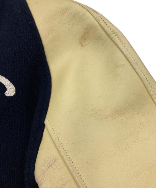 Pherrow's（フェローズ）Pherrow's (フェローズ) ［古着］レザー切替スタジャン ネイビー×ベージュ サイズ:Lの古着・服飾アイテム