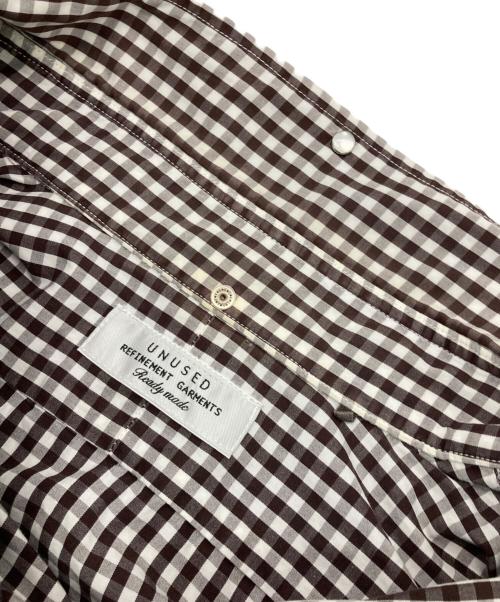 UNUSED（アンユーズド）UNUSED (アンユーズド) チェックシャツ ブラウン サイズ:3の古着・服飾アイテム