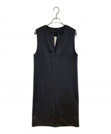 INDIVI（インディヴィ）の古着「ヘアリーキーネックジャンパードレス」｜グレー