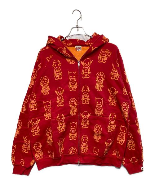 A BATHING APE（ア ベイシング エイプ）A BATHING APE (ア ベイシング エイプ) DC Comics (ディーシーコミックス) フルジップフーディ レッド×イエロー サイズ:XLの古着・服飾アイテム