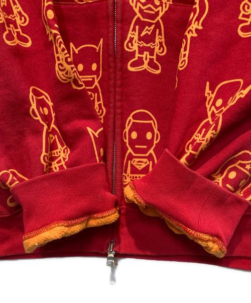 A BATHING APE（ア ベイシング エイプ）A BATHING APE (ア ベイシング エイプ) DC Comics (ディーシーコミックス) フルジップフーディ レッド×イエロー サイズ:XLの古着・服飾アイテム