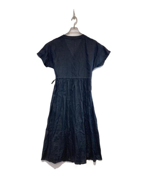 fog linen work（フォグリネンワーク）fog linen work (フォグリネンワーク) リネンギャザーワンピース ネイビー サイズ:Freeの古着・服飾アイテム