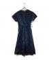 fog linen work（フォグリネンワーク）の古着「リネンギャザーワンピース」｜ネイビー