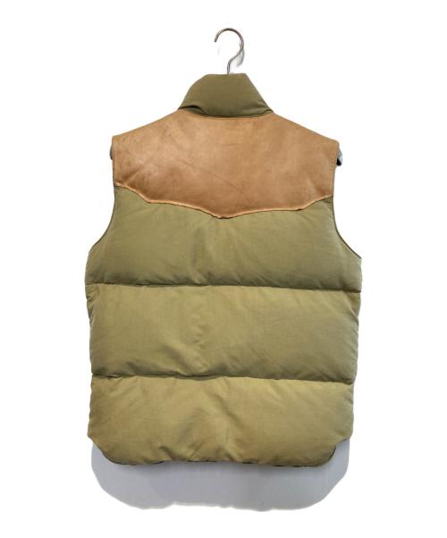 WAREHOUSE（ウエアハウス）WAREHOUSE (ウエアハウス) DOUBLE WORKS (ダブルワークス) ヨークレザーダウンベスト ベージュ サイズ:Lの古着・服飾アイテム