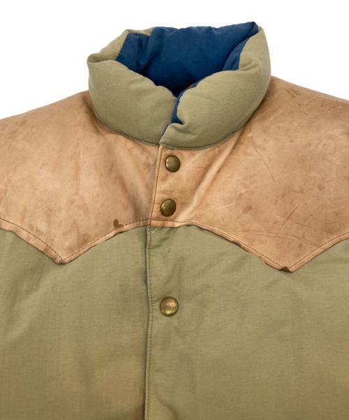 WAREHOUSE（ウエアハウス）WAREHOUSE (ウエアハウス) DOUBLE WORKS (ダブルワークス) ヨークレザーダウンベスト ベージュ サイズ:Lの古着・服飾アイテム