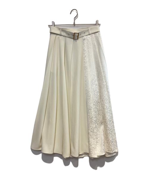 HARE（ハレ）HARE (ハレ) アシメジャガードプリーツスカート ホワイト サイズ:Freeの古着・服飾アイテム