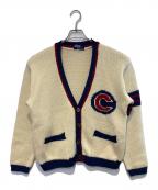 POLO RALPH LAURENポロ・ラルフローレン）の古着「［古着］レタードカーディガン」｜ホワイト×ブルー