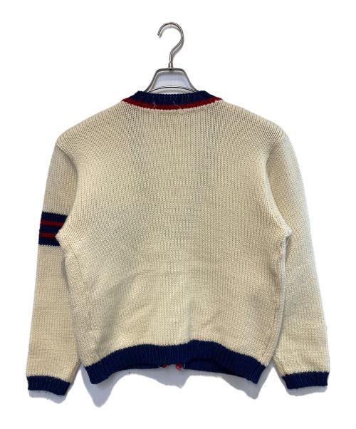 POLO RALPH LAUREN（ポロ・ラルフローレン）POLO RALPH LAUREN (ポロ・ラルフローレン) ［古着］レタードカーディガン ホワイト×ブルー サイズ:Lの古着・服飾アイテム