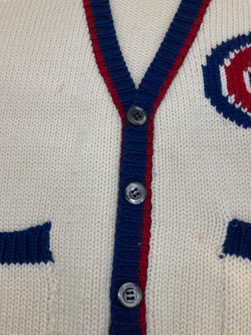 POLO RALPH LAUREN（ポロ・ラルフローレン）POLO RALPH LAUREN (ポロ・ラルフローレン) ［古着］レタードカーディガン ホワイト×ブルー サイズ:Lの古着・服飾アイテム