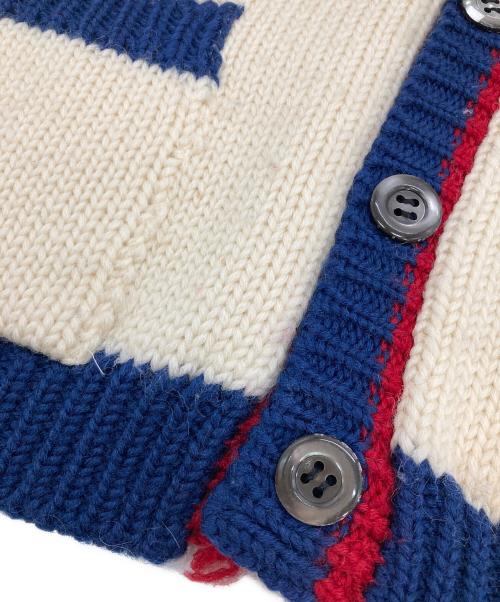 POLO RALPH LAUREN（ポロ・ラルフローレン）POLO RALPH LAUREN (ポロ・ラルフローレン) ［古着］レタードカーディガン ホワイト×ブルー サイズ:Lの古着・服飾アイテム