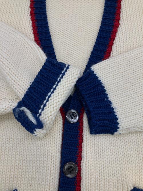 POLO RALPH LAUREN（ポロ・ラルフローレン）POLO RALPH LAUREN (ポロ・ラルフローレン) ［古着］レタードカーディガン ホワイト×ブルー サイズ:Lの古着・服飾アイテム