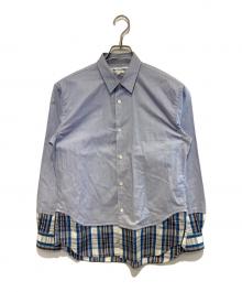 COMME des GARCONS SHIRT（コムデギャルソンシャツ）の古着「レイヤードL/Sシャツ」｜ブルー×ホワイト
