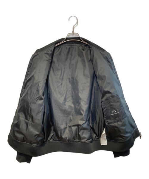 ARMANI EXCHANGE（アルマーニ エクスチェンジ）ARMANI EXCHANGE (アルマーニ エクスチェンジ) ロゴパッチ メッシュ×ナイロンボンバージャケット ブラック サイズ:Lの古着・服飾アイテム