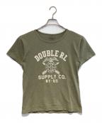 RRLダブルアールエル）の古着「プリントTシャツ」｜カーキ