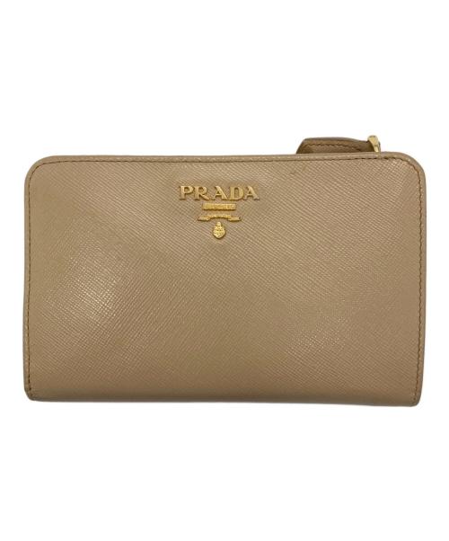PRADA（プラダ）PRADA (プラダ) 2つ折り財布 ベージュの古着・服飾アイテム