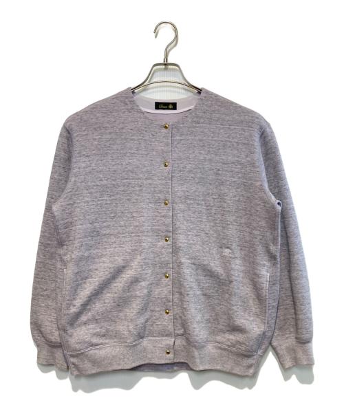 DRAWER（ドゥロワー）DRAWER (ドゥロワー) コットンカシミヤスウェットカーディガン パープル サイズ:2の古着・服飾アイテム