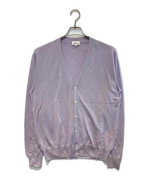 BRIONI（ブリオーニ）BRIONI (ブリオーニ) シルクカシミヤブレンドVネックニットカーディガン ラベンダー サイズ:52の古着・服飾アイテム