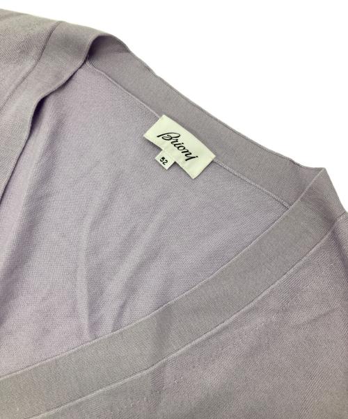 BRIONI（ブリオーニ）BRIONI (ブリオーニ) シルクカシミヤブレンドVネックニットカーディガン ラベンダー サイズ:52の古着・服飾アイテム