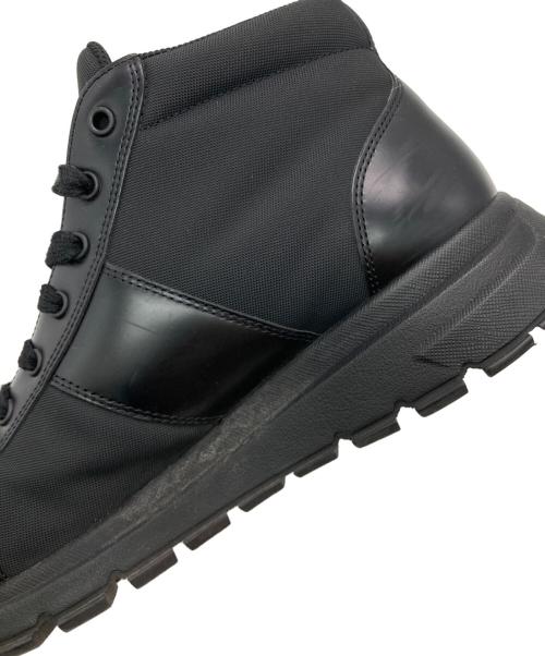 PRADA（プラダ）PRADA (プラダ) RE-NYLONレザーハイカットスニーカー ブラック サイズ:8の古着・服飾アイテム
