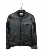 LITHIUM HOMMEリチウムオム・ファム）の古着「LEATHER SINGLE RIDERS JACKET」｜ブラック